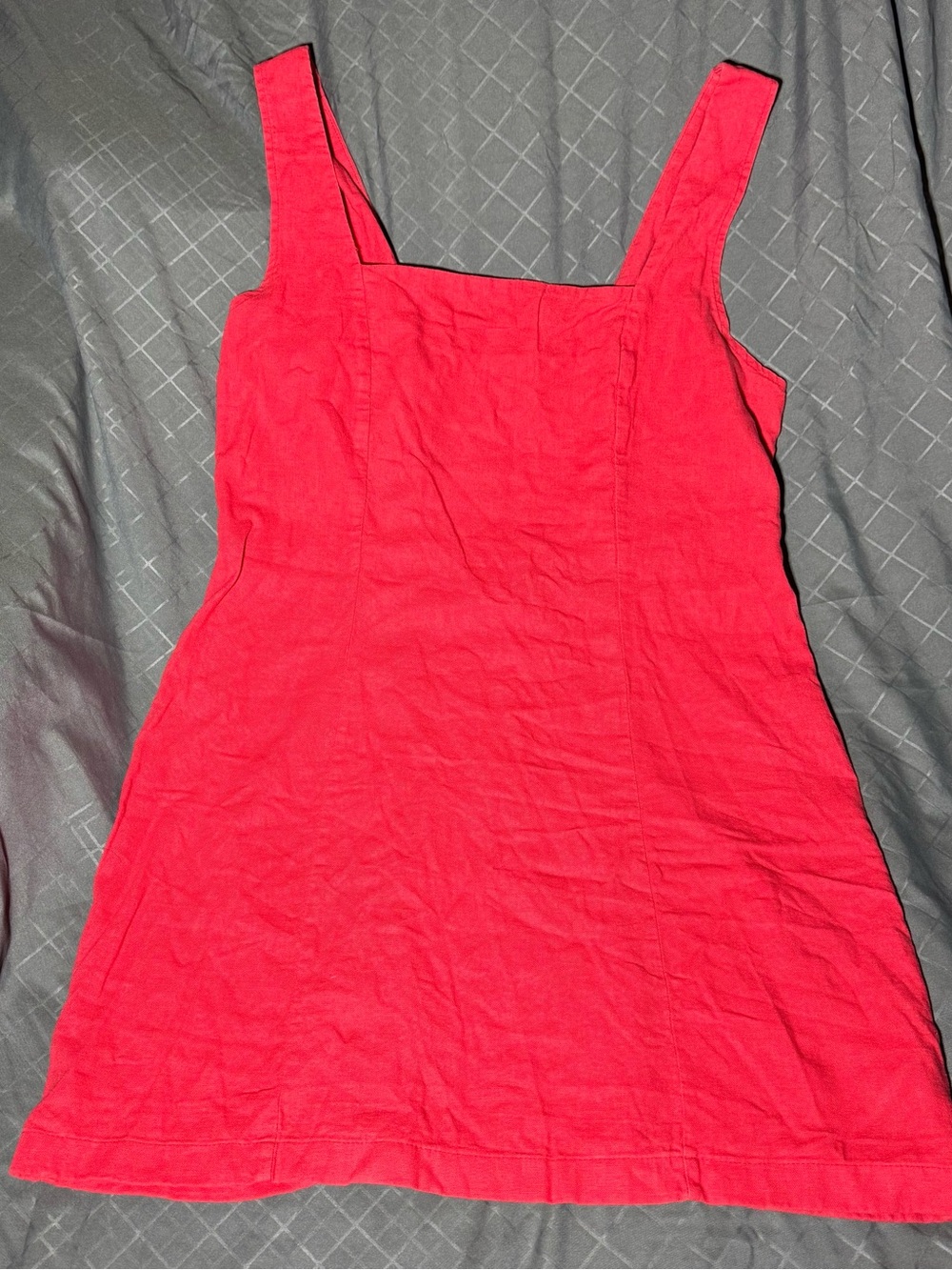 Old Navy Bright Pink Sleeveless Midi Square-Neck Dress